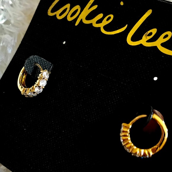 Cookie Lee gen. Cubic zirconia hoop earrings🌟 - Picture 1 of 4